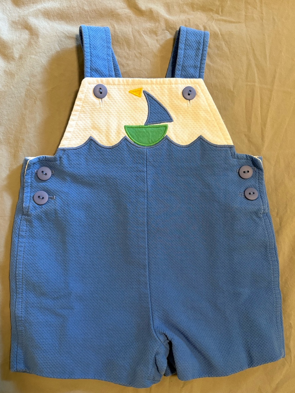 Florence Eiseman 6M Blue & White Sailboat Overalls